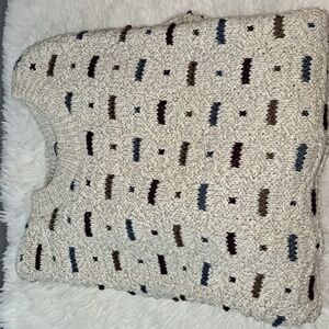 Boston Clippers Chunky Knit Cotton Men's Cream Cottagecore USA Made LG Sweater